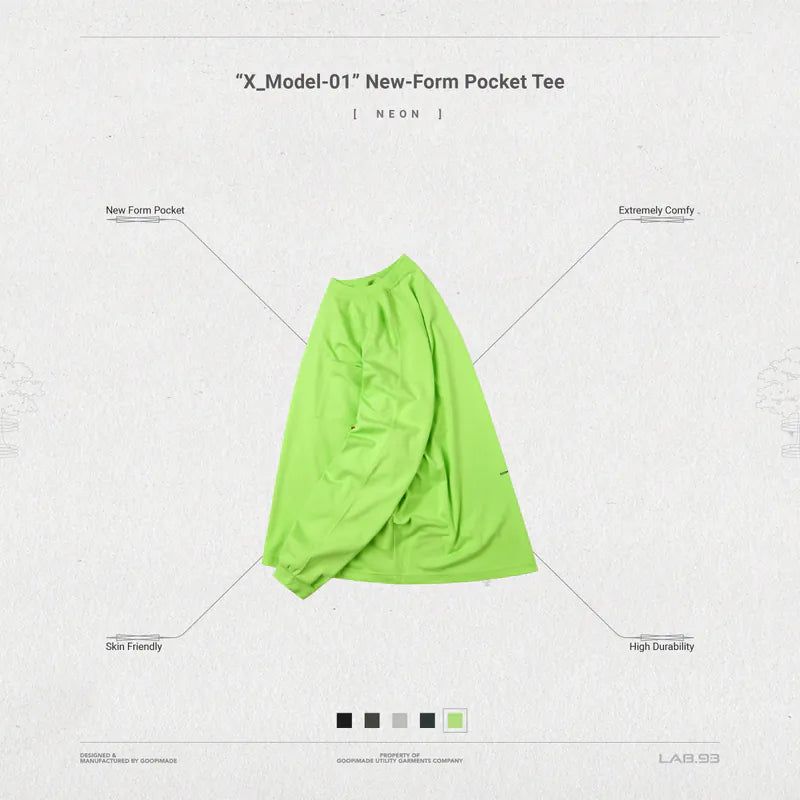 “X_Model-01” New-Form Pocket Tee