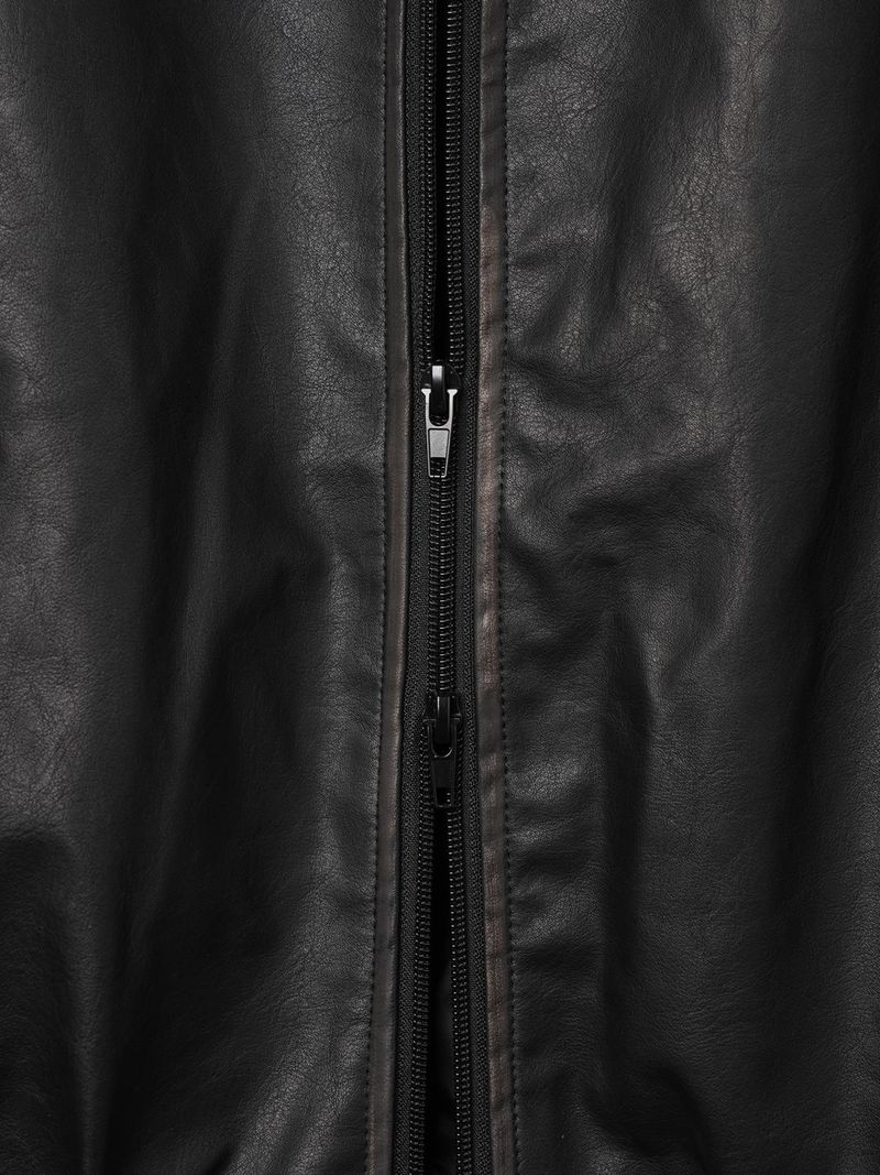LMN deep washing leather crop jacket (2 colors)