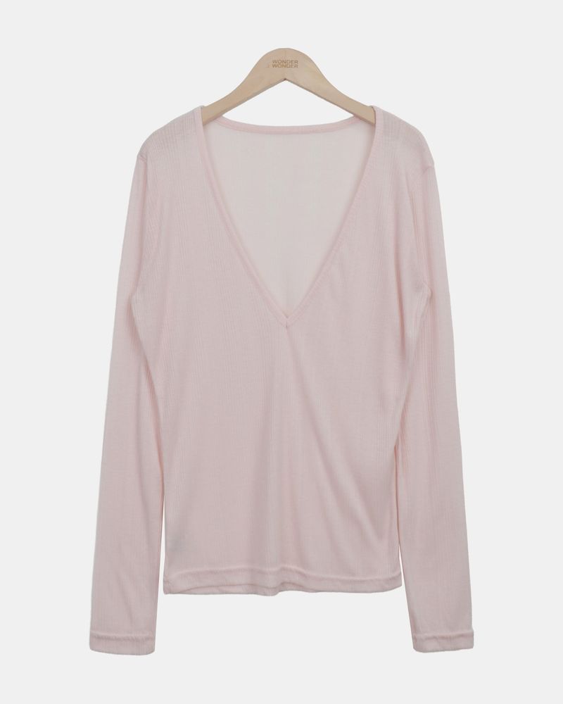 Kazel Deep V-Neck Long-Sleeve T-Shirt