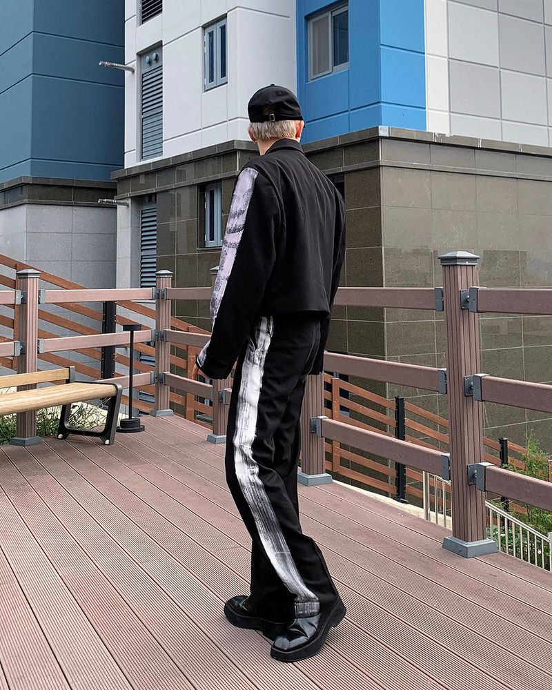 MO Raon Painting One Button Cropped Jacket (Set - Up)