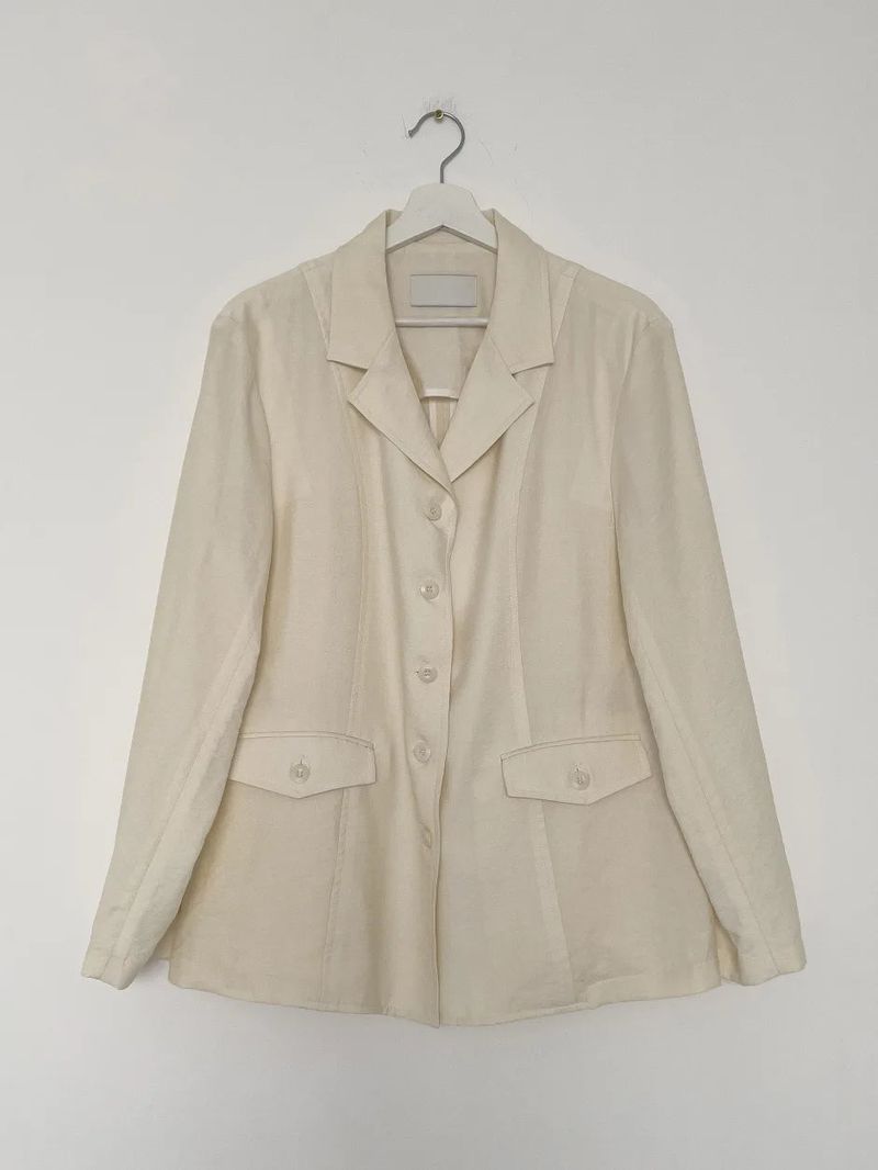 Polka Rayon Loose Fit Jacket