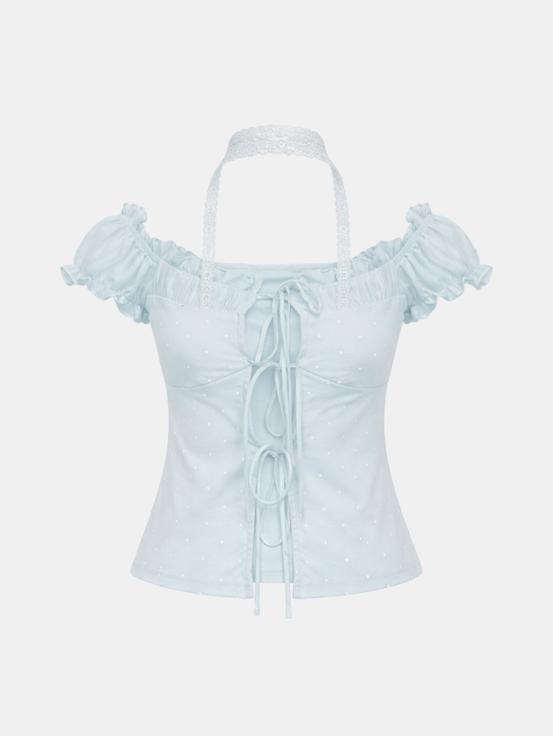 Elin Dot Frill Corset Blouse