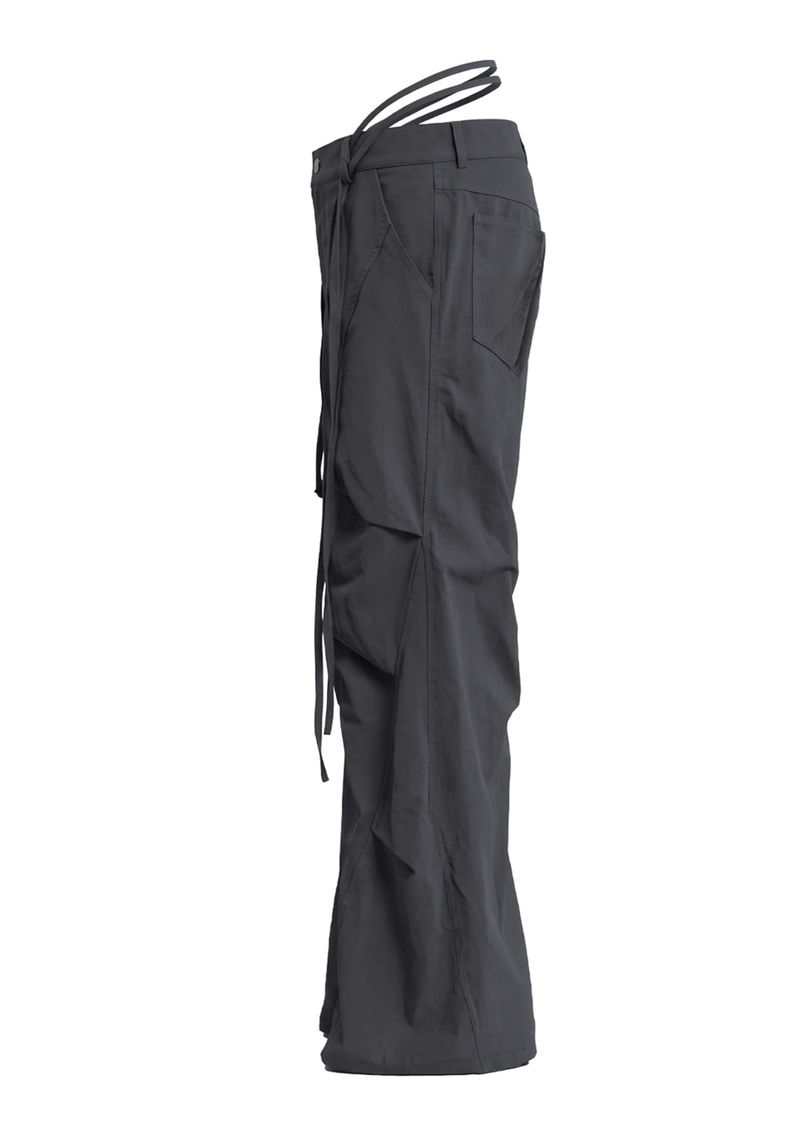  PELVIC STRAP CURVED PANTS . CHARCOAL