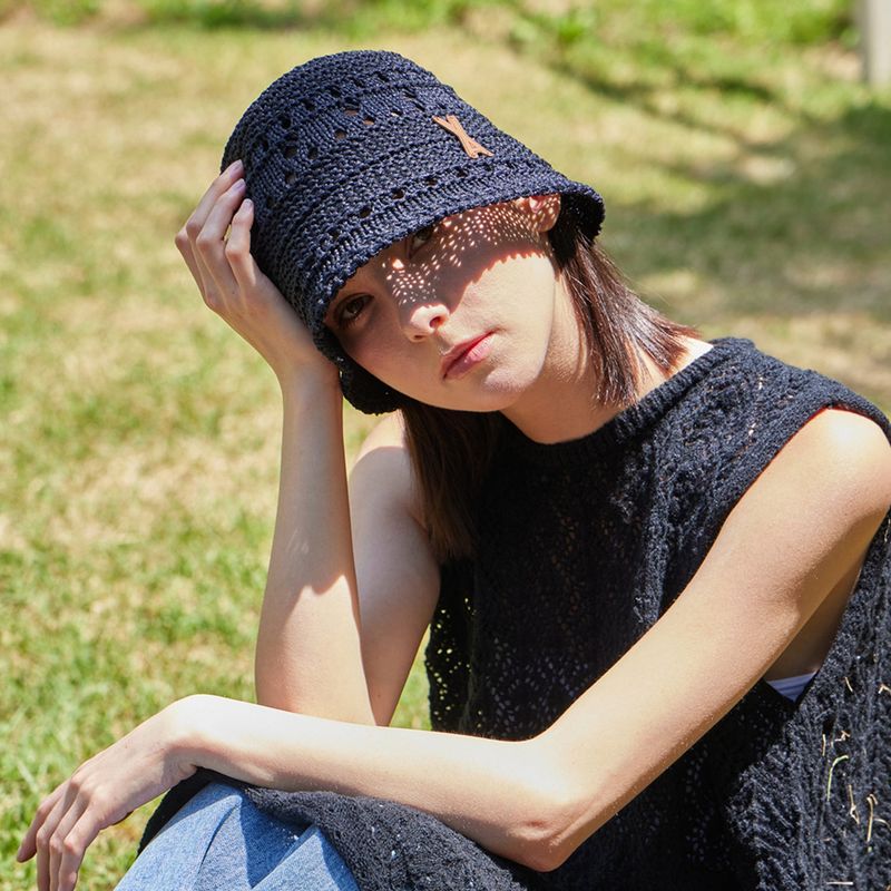 VA Patch Soft Knit Bucket Hat / Black