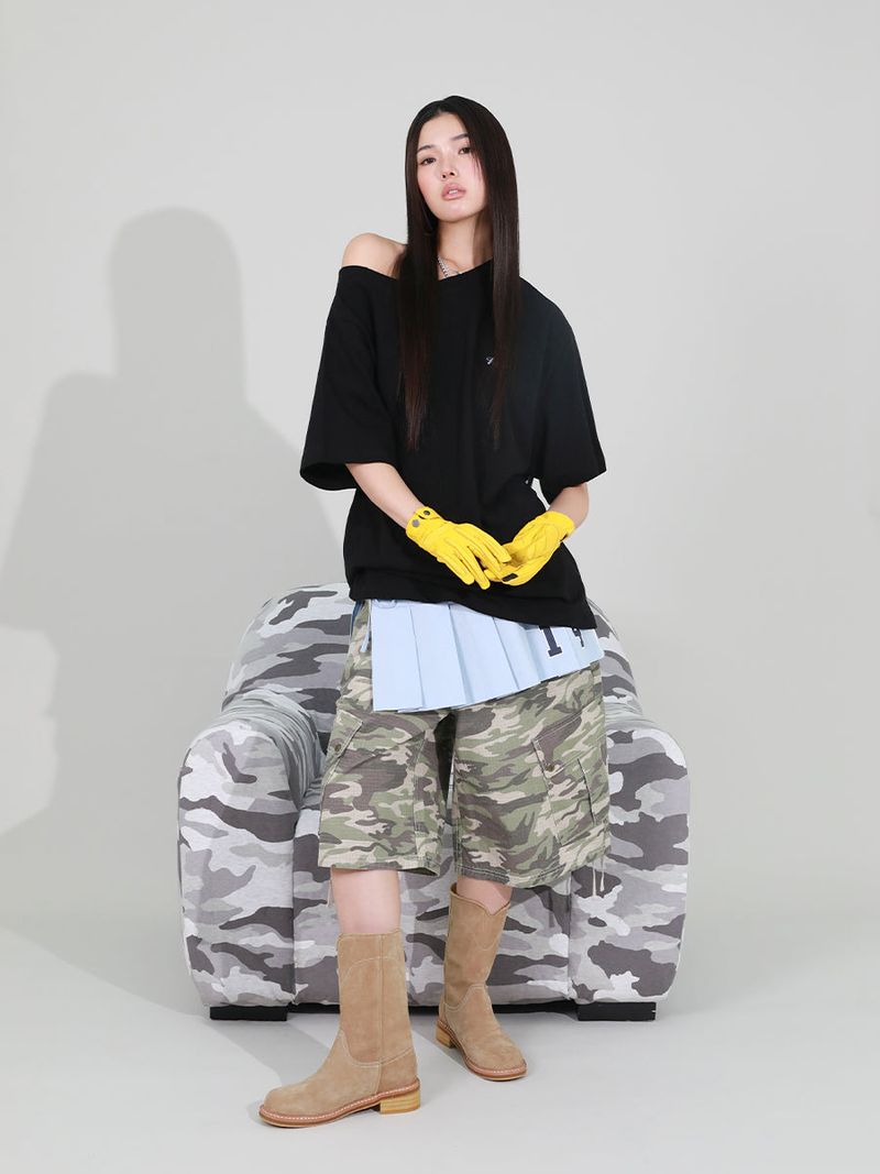 PATTERN CARGO HALF PANTS (CAMO)