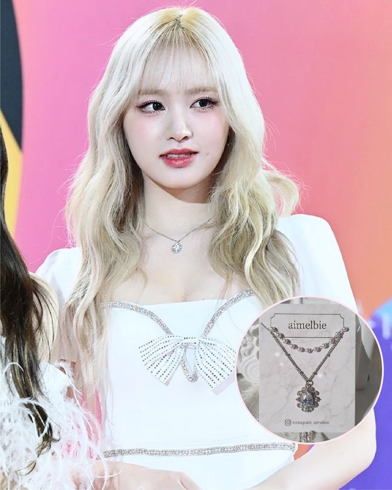 [IVE Liz Necklace/Anti-tarnish] Laced Waterdrop Layered Necklace