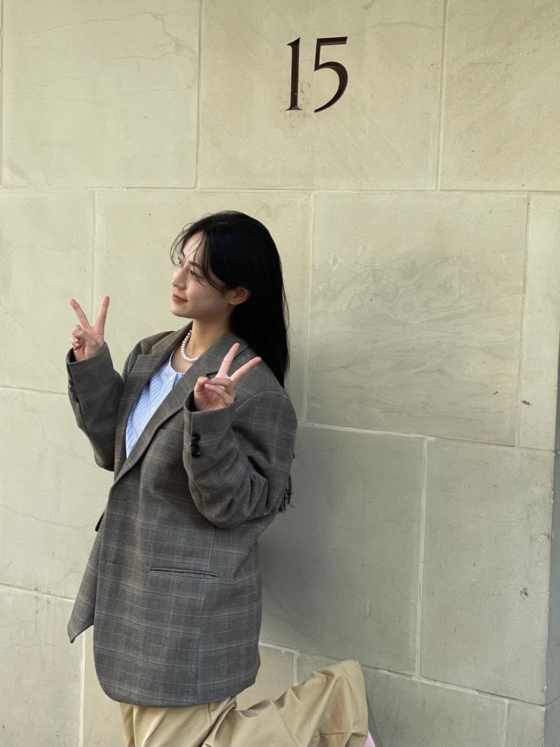 Vichy check pattern blazer