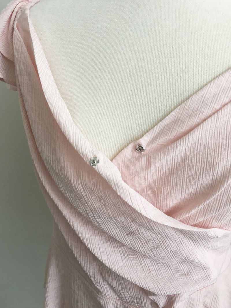 Dining wrap frill blouse