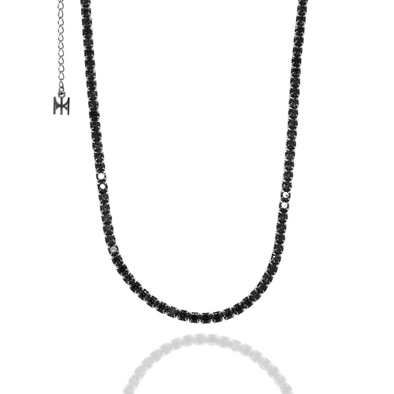 MACIER（マシール）の「[S925] Black Mini Tennis Necklace (black silver)（Accessories）」