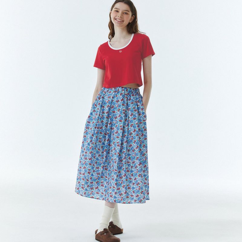RVS Ringer Crop T-Shirt Red