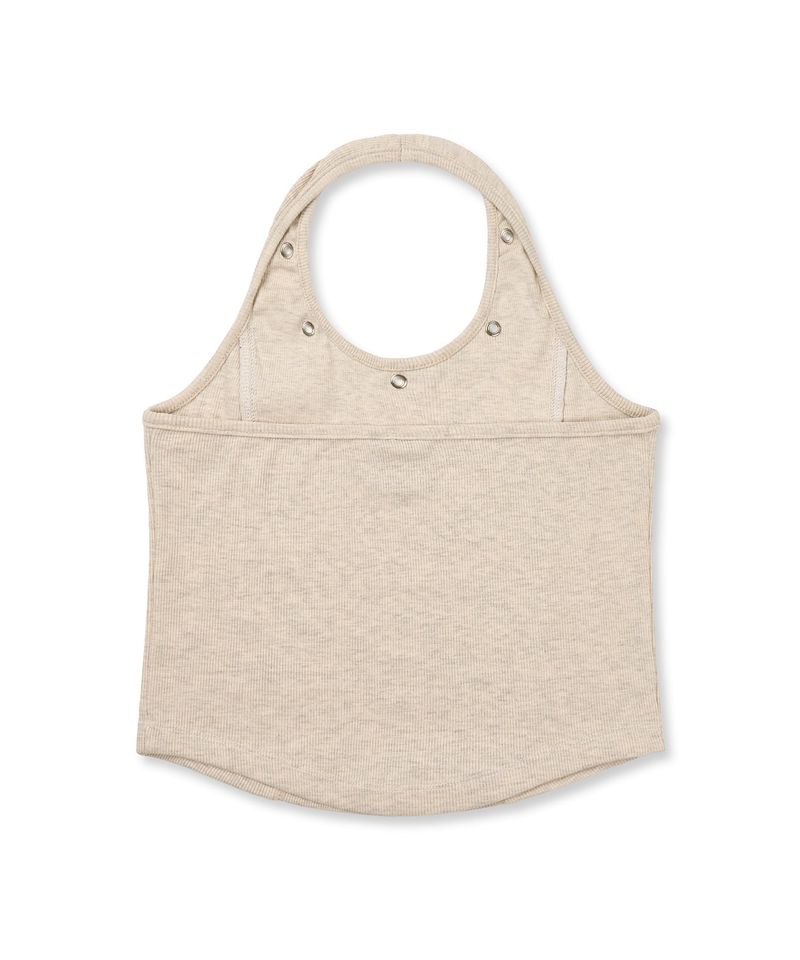 Eyelet Halterneck Sleeveless - Oatmeal