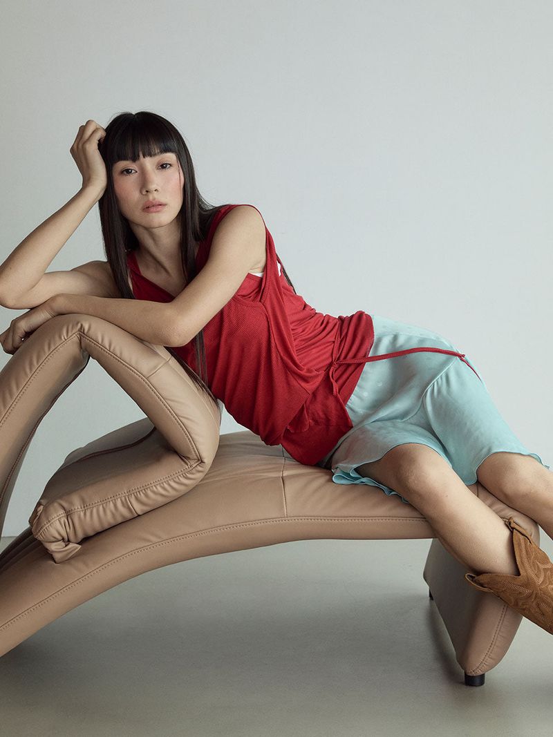 Layered Sleeveless Top_True Red