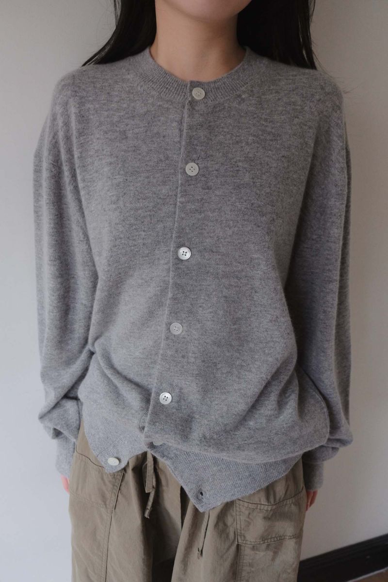 Cash Blend Knit Cardigan (Gray)
