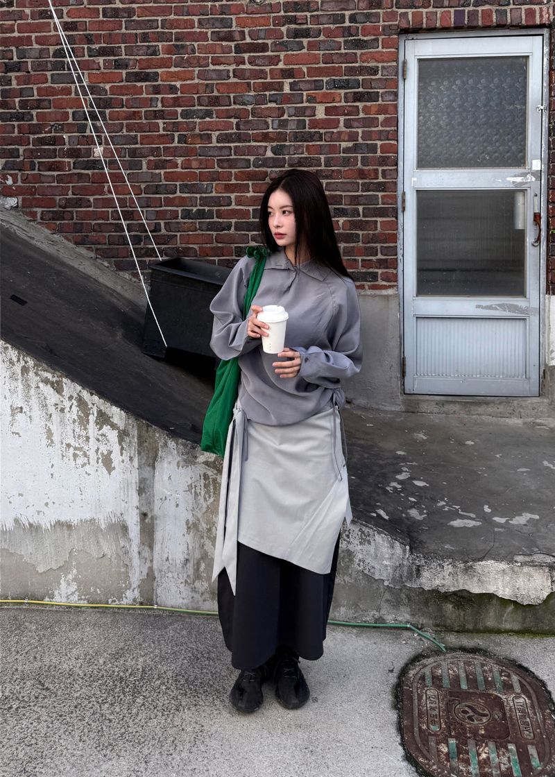  BUTTONNECK SHIRRING BLOUSE