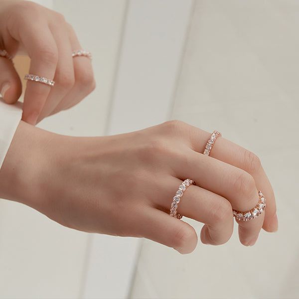 [Golden Child] 3.5MM prongsetting Tennis Ring (Rose Gold)