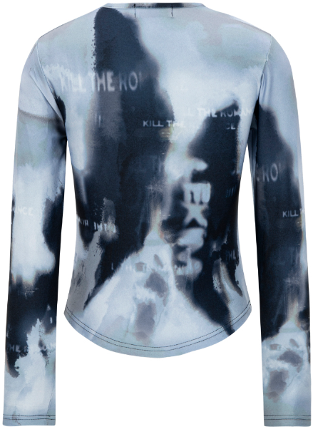 LEKIM FULL PRINTED LONG SLEEVE TOP (BLACK)