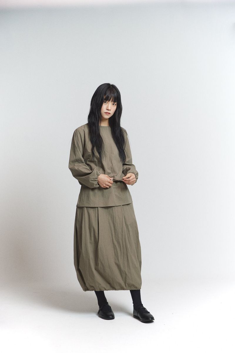 Layered Blouse / Khaki Brown