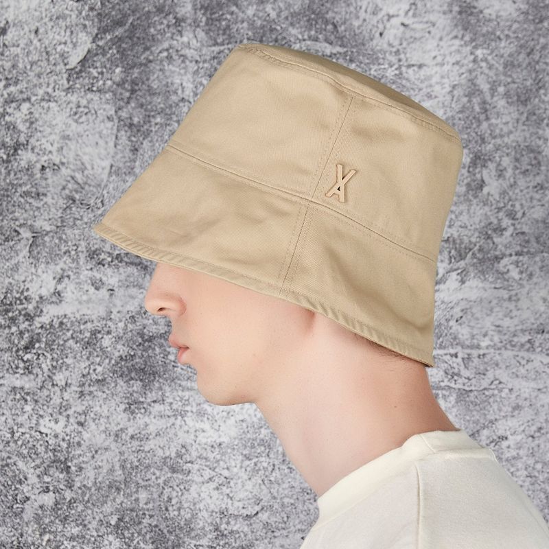 Stud Drop Over Fit Bucket Hat Beige