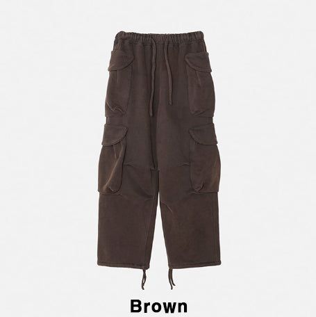 Top Washed Big Pocket Cargo Sweatpants
