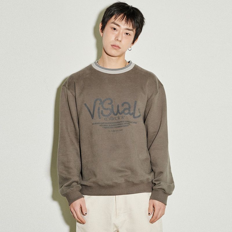 drawing artwork sweatshirt [khaki]