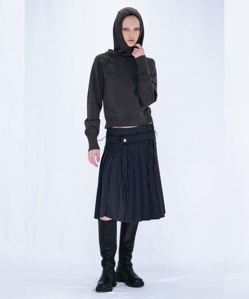 PLEATED MIDI SKIRT