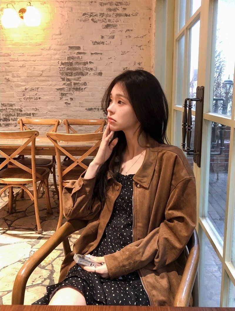 #Elegant Overfit Suede Zip-up Blouson (2color)