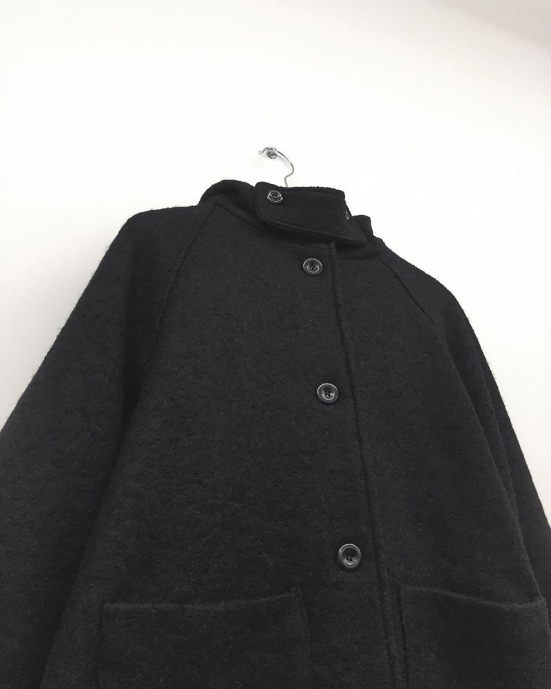 [MD Pick]Fine wool hooded half coat (2color)