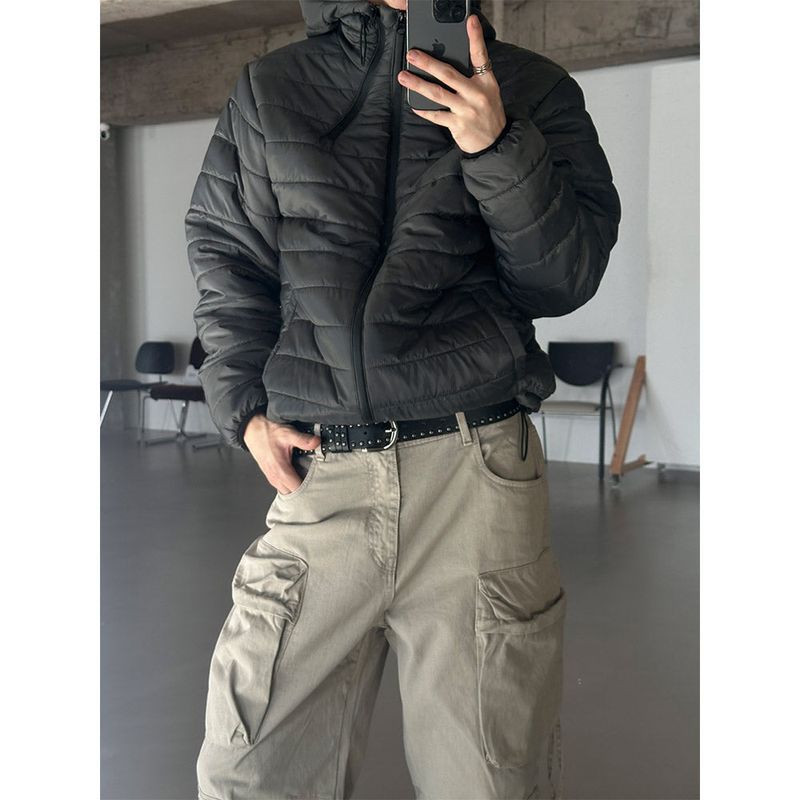 [Unisex] Triple zipper hood padding(4color)