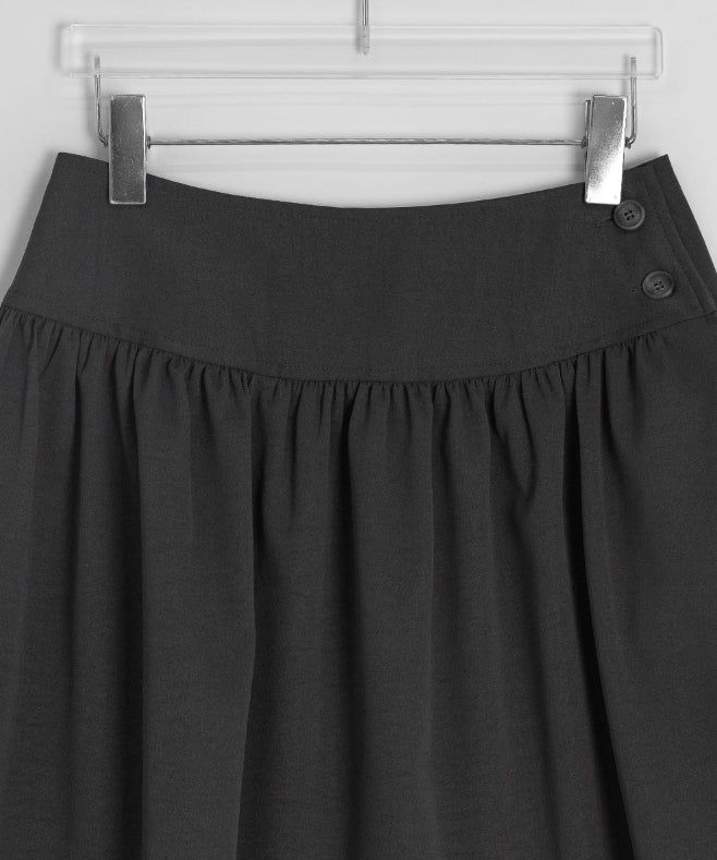 Fog Button Midi Skirt