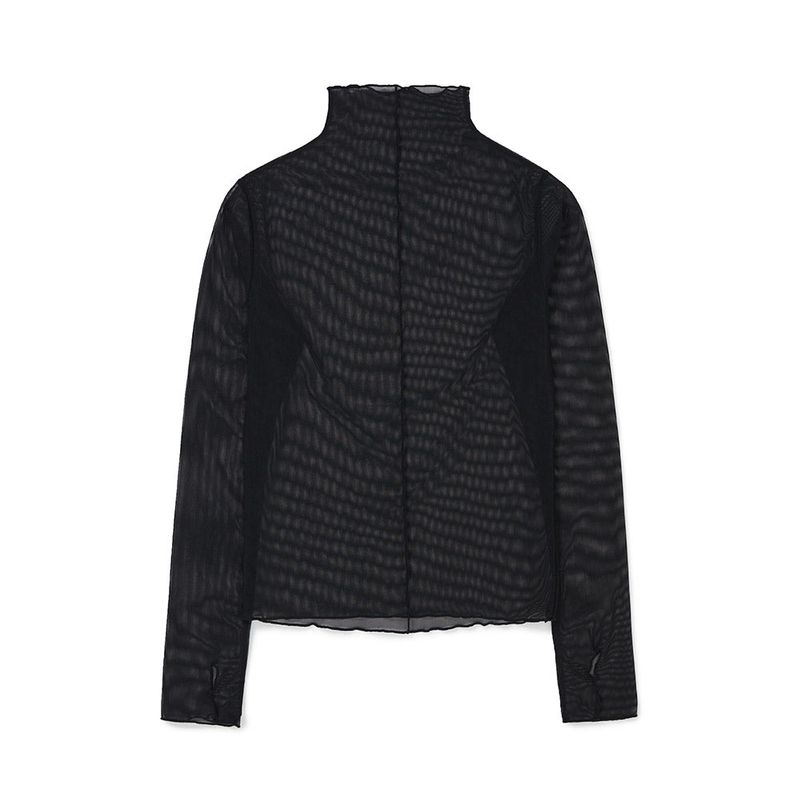 レイヤードシースルートップス / Layered See-through Top [BLACK]