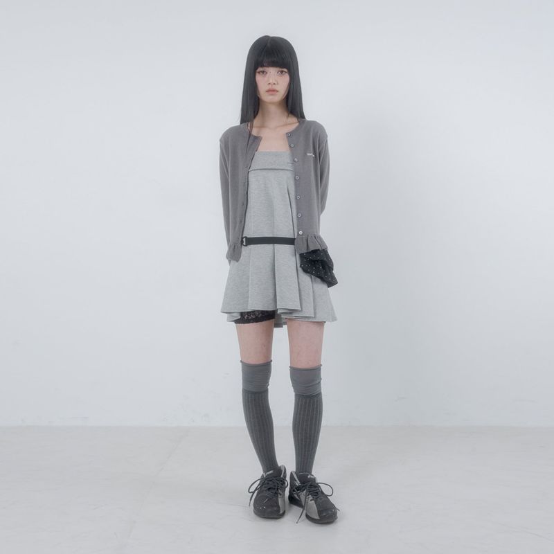 Frilling knit cardigan 003