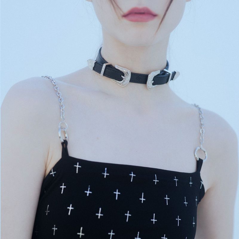 1 7 double buckle choker