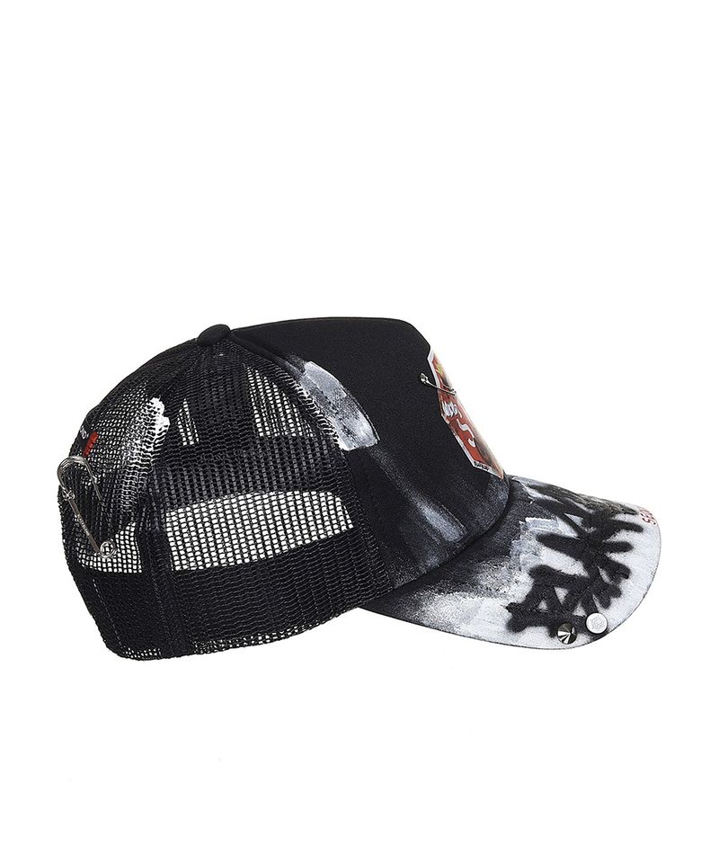 BBD Never Stop Painted Trucker Mesh Cap (Black)