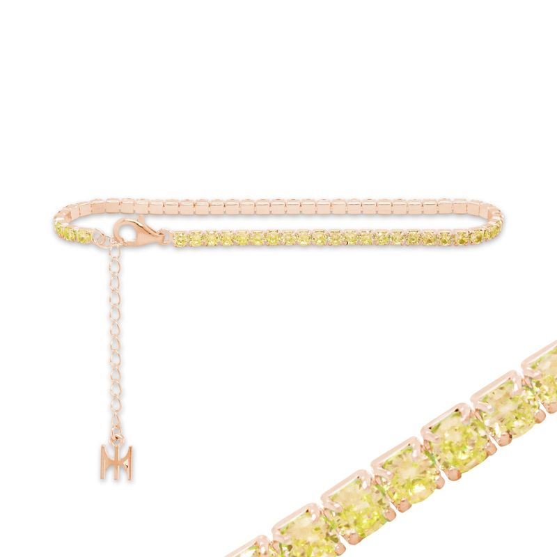 [S925] Yellow Mini Tennis Bracelet (rosegold)