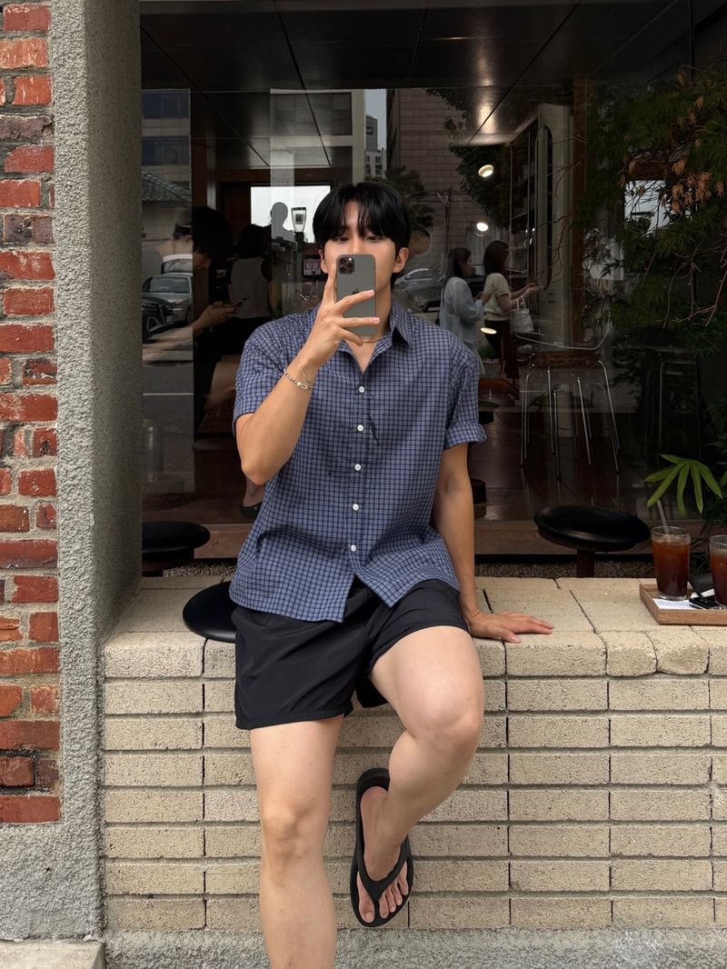 Ray crop checkered short-sleeved shirt
