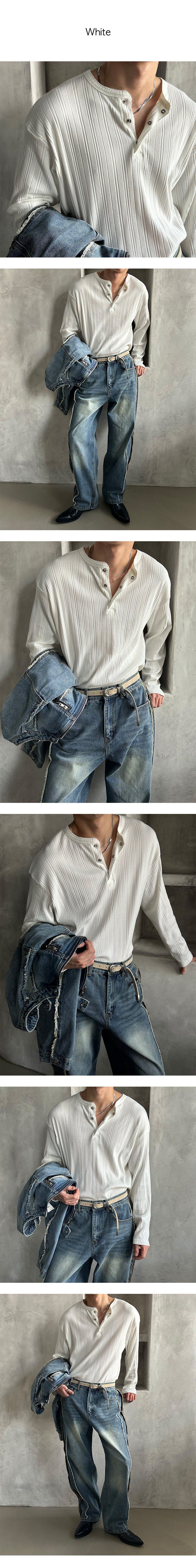 [F/W] Golgi button henry neck long sleeves (4color)