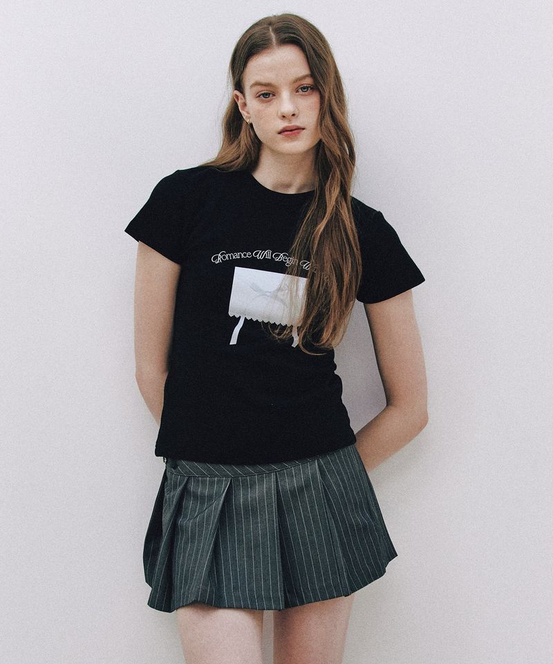 LETTER FROM MOON（レターフロムムーン）の「Ribbon Letter Slim T-shirts ( 2 colors )（Tops）」