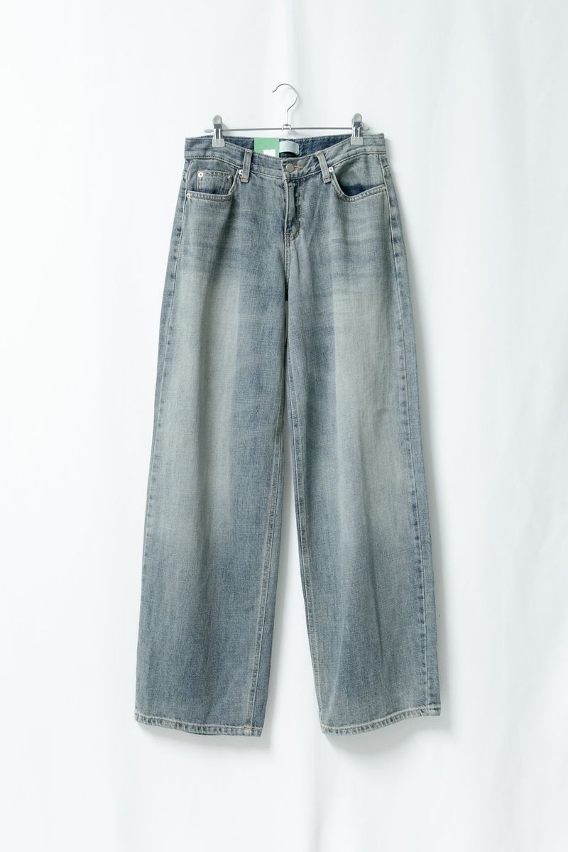 low waist washing wide denim(2colors)