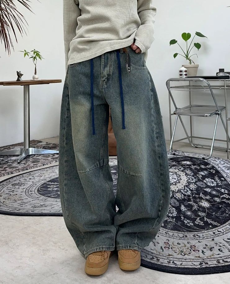 ラフカーブドウォッシュドデニムパンツ