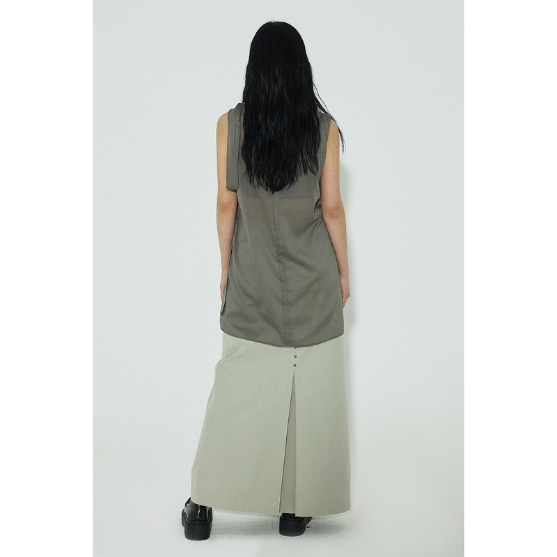 RIBBON MINI DRESS: KHAKI