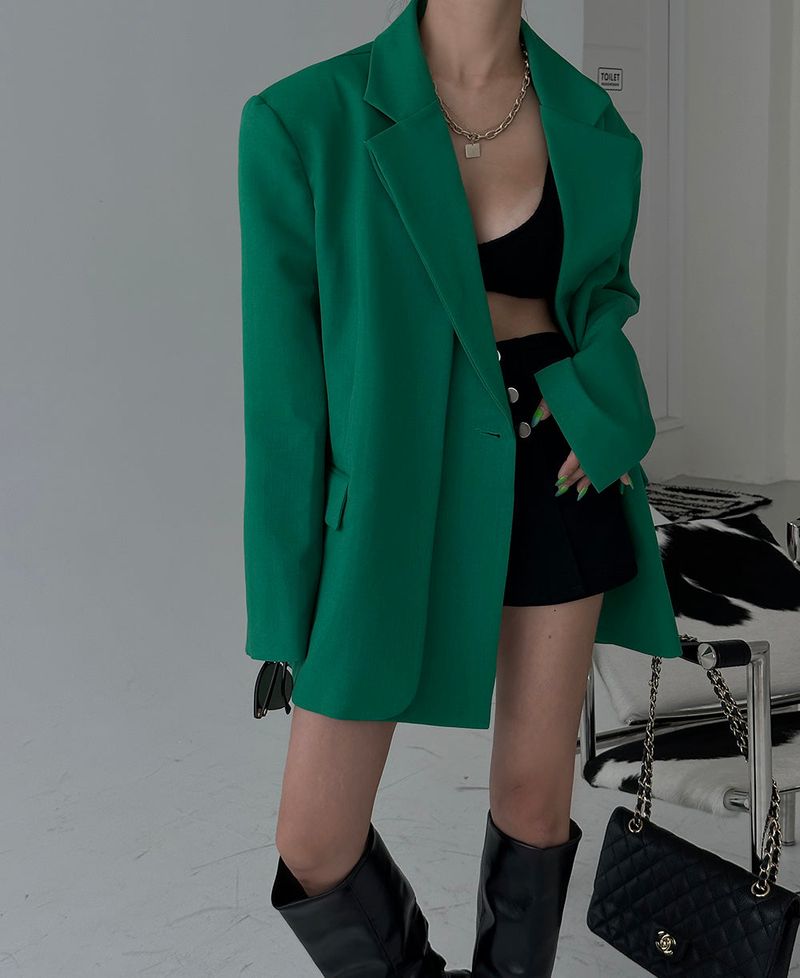 double collar oversized fit blazer jacket
