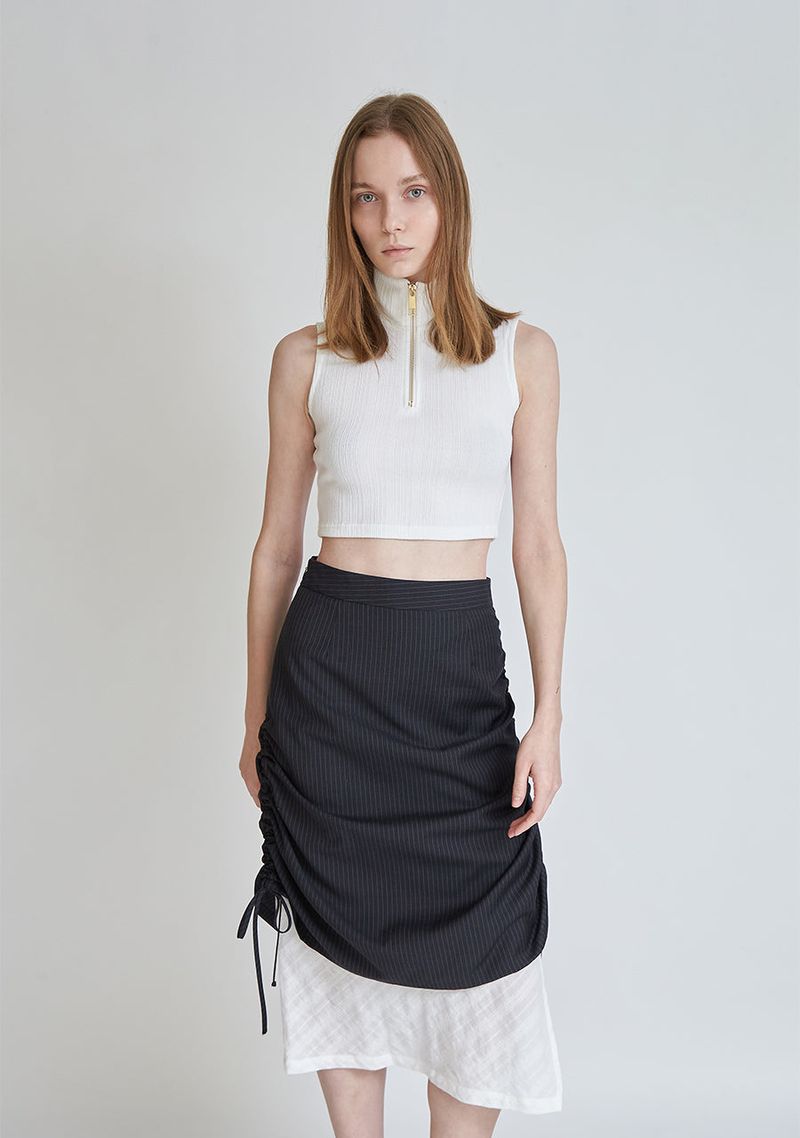 SHIRRING LAYERD LONG SKIRT
