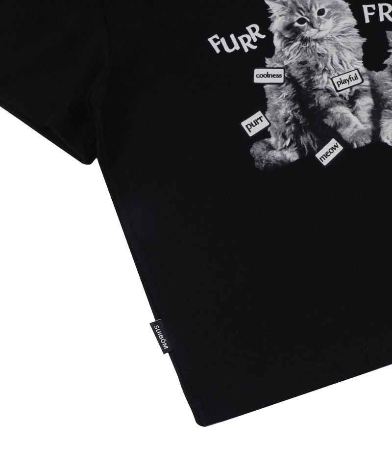 ファーエバーフレンドクロップ T シャツ ブラック