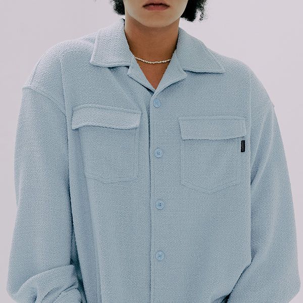 ROMANTIC CROWN（ロマンティッククラウン）の「OPEN COLLAR TWEED SHIRT（Tops）」