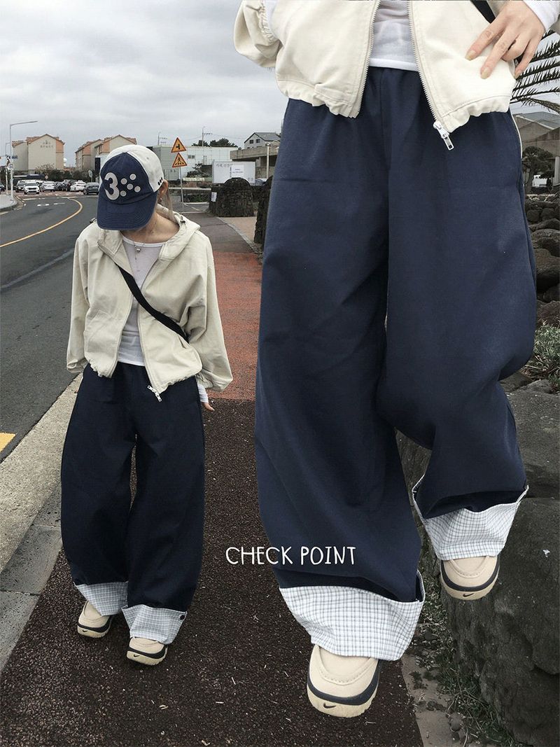 RITCORE（リットコア）の「チェックボタンロールアップワイドパンツ (2c)（パンツ）」
