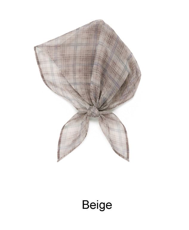 Two-run see-through check scarf
