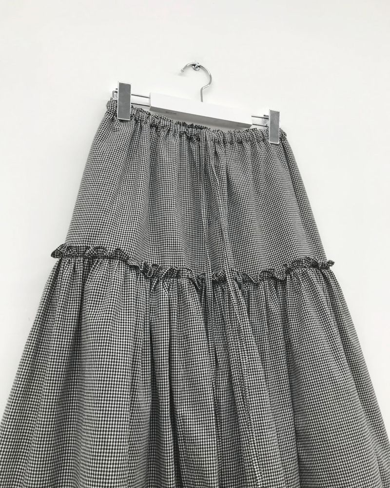 Romantic check frill skirt (2color)