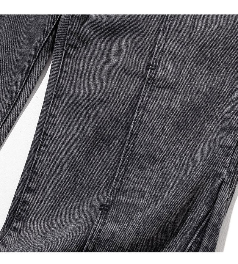 INCISION INVERTED WASHED DENIM PANTS