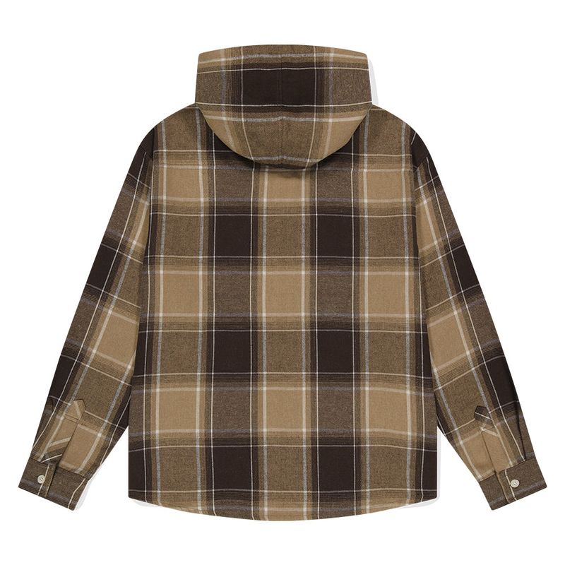 HOODED OMBRE CHECK SHIRT