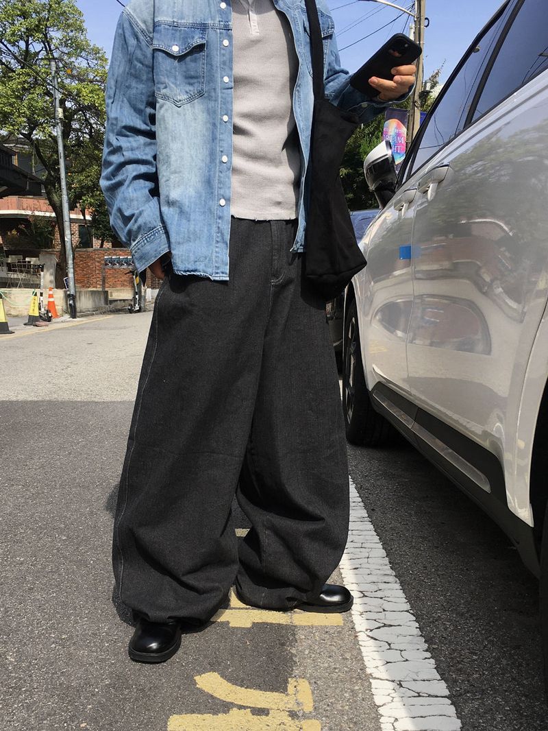 No.1435 back pocket wide denim PT